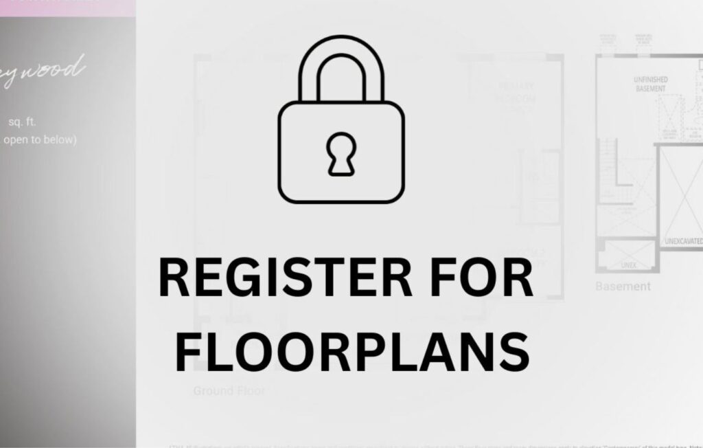 Floorplan of Riverview South Oakville townhome showing layout and dimensions