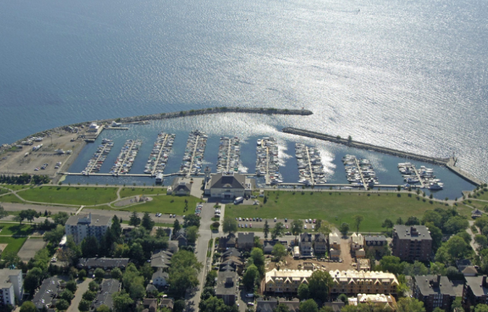 Waterfront living view near Riverview South Oakville townhomes